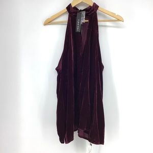 Yumi Kim Hot And Cold Velvet Merlot Top NWT